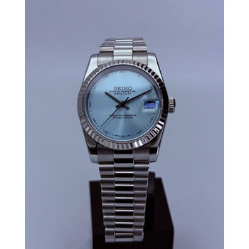 Custom Seiko Mod • Black Ice Blue Datejust President • 36mm